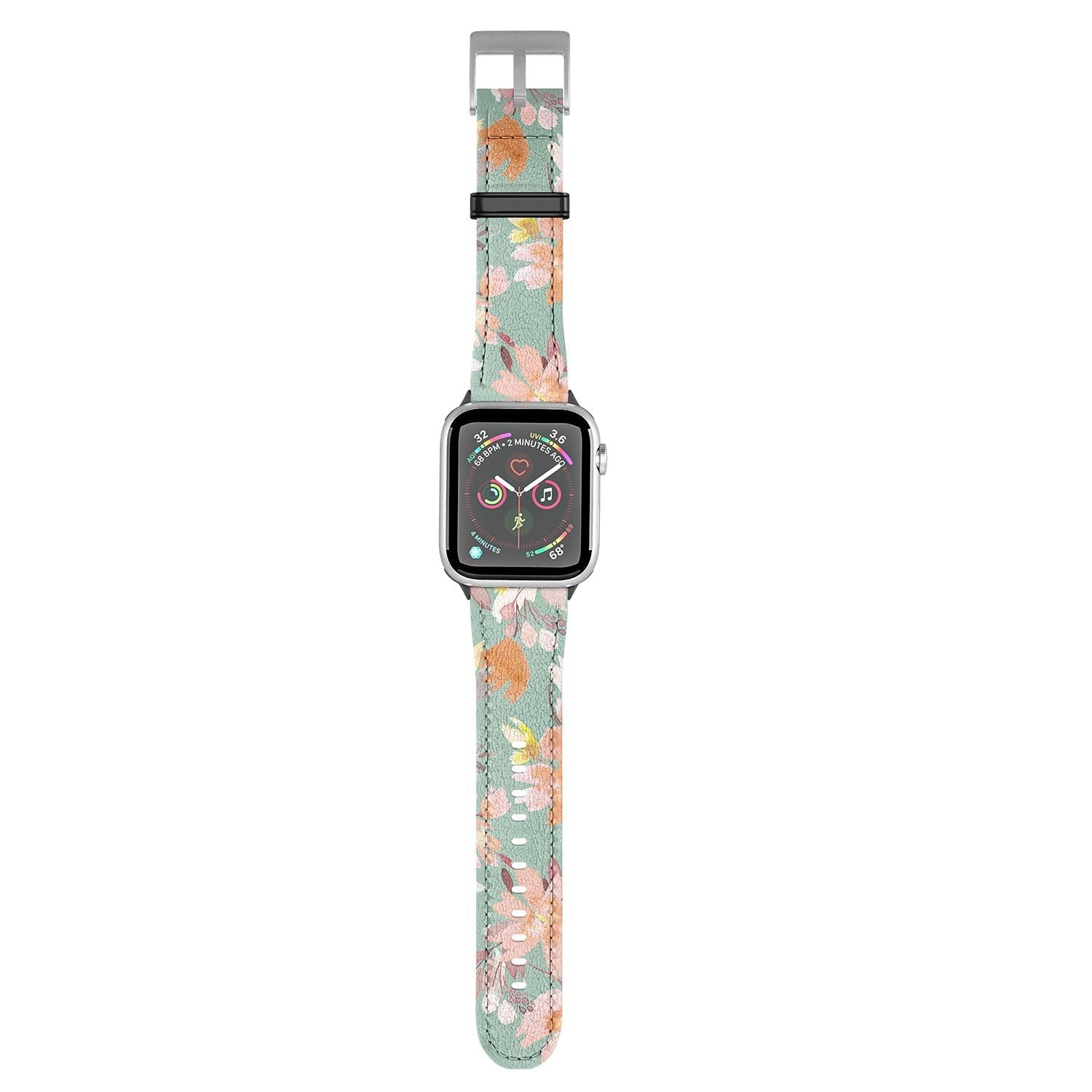 Ninola Design Botanic Retreat Floral Oleander Whimsical Teal Green Apple Watch Band