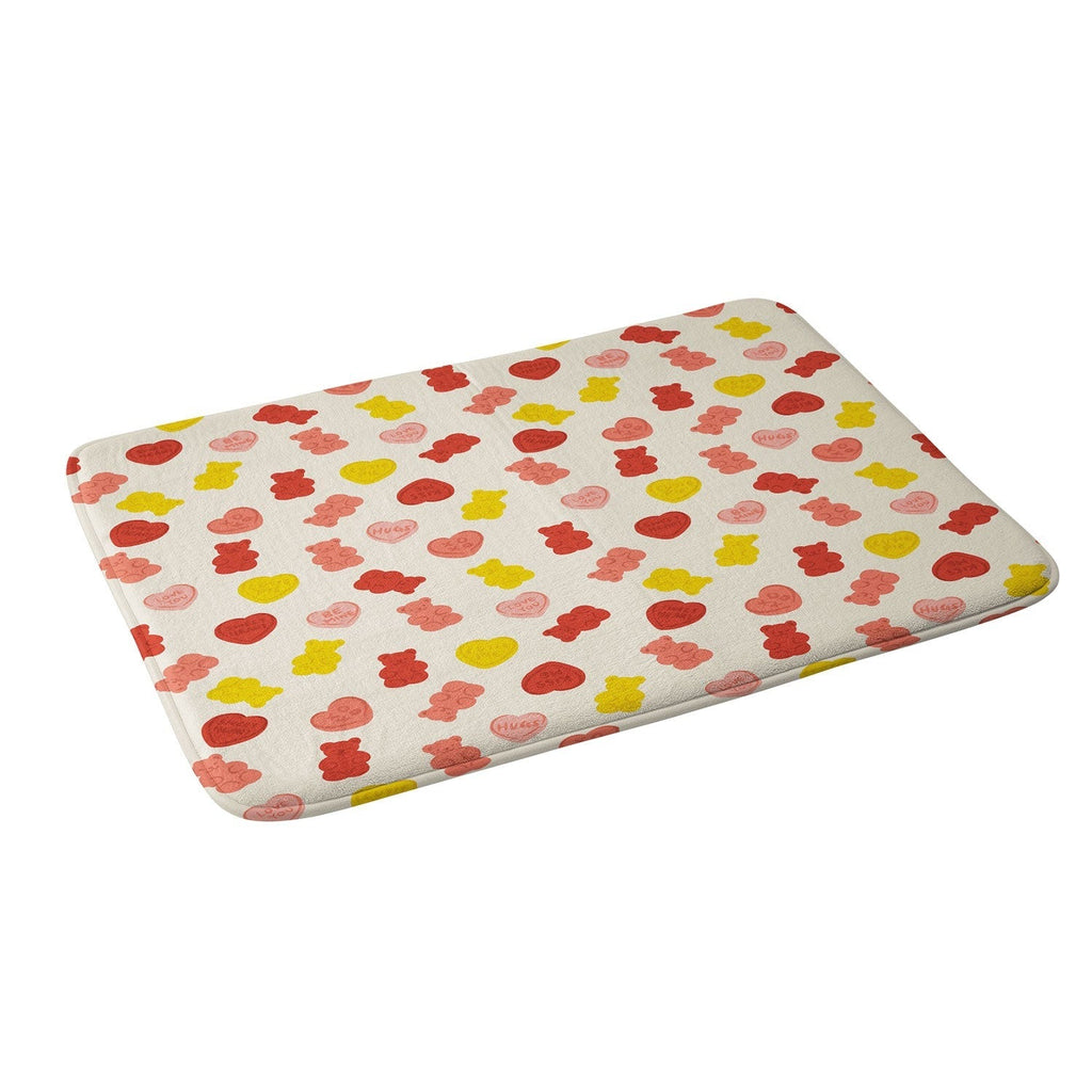 Design by Spark Gummy Bears and Candy Hearts Valentines Memory Foam Bath Mat