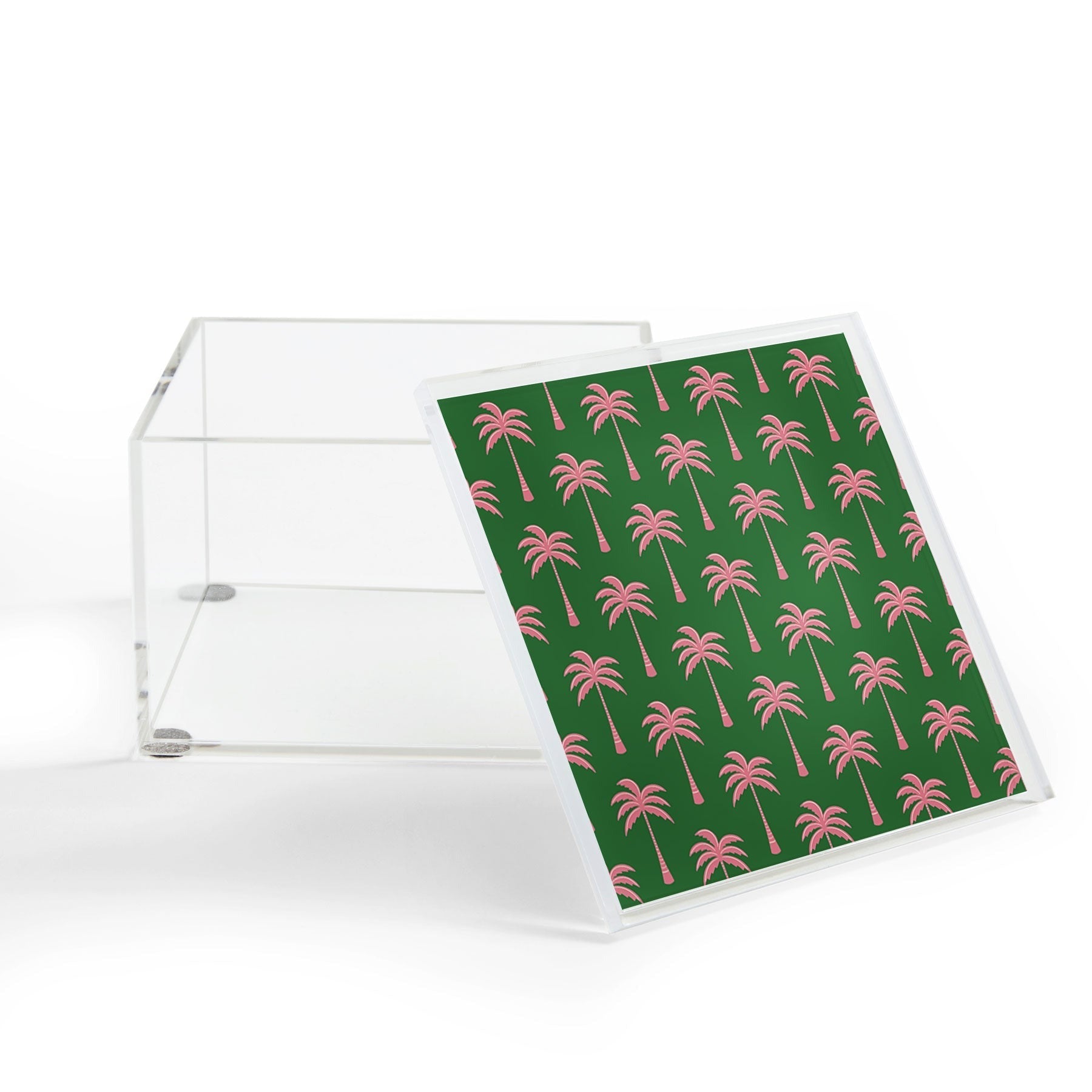 Design by Spark Pink Palm Tree Oasis Acrylic Box