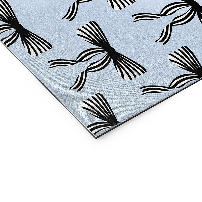 Design by Spark Black Striped Bows Welcome Mat