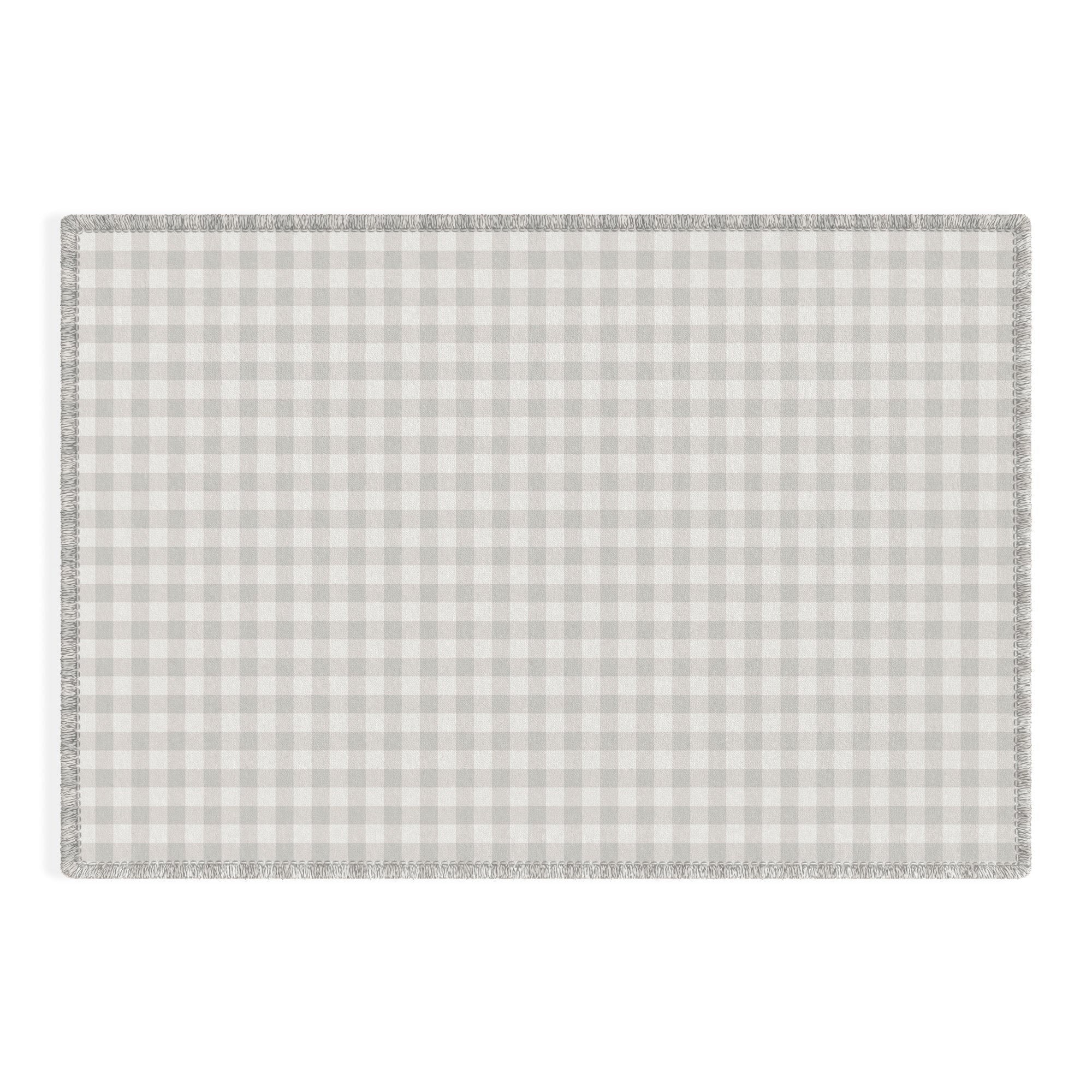 Colour Poems Gingham Plaid Pattern Cloud White Outdoor Rug
