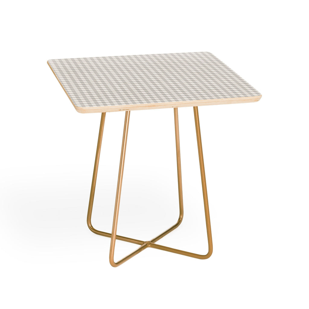 Colour Poems Gingham Plaid Pattern Cloud White Side Table