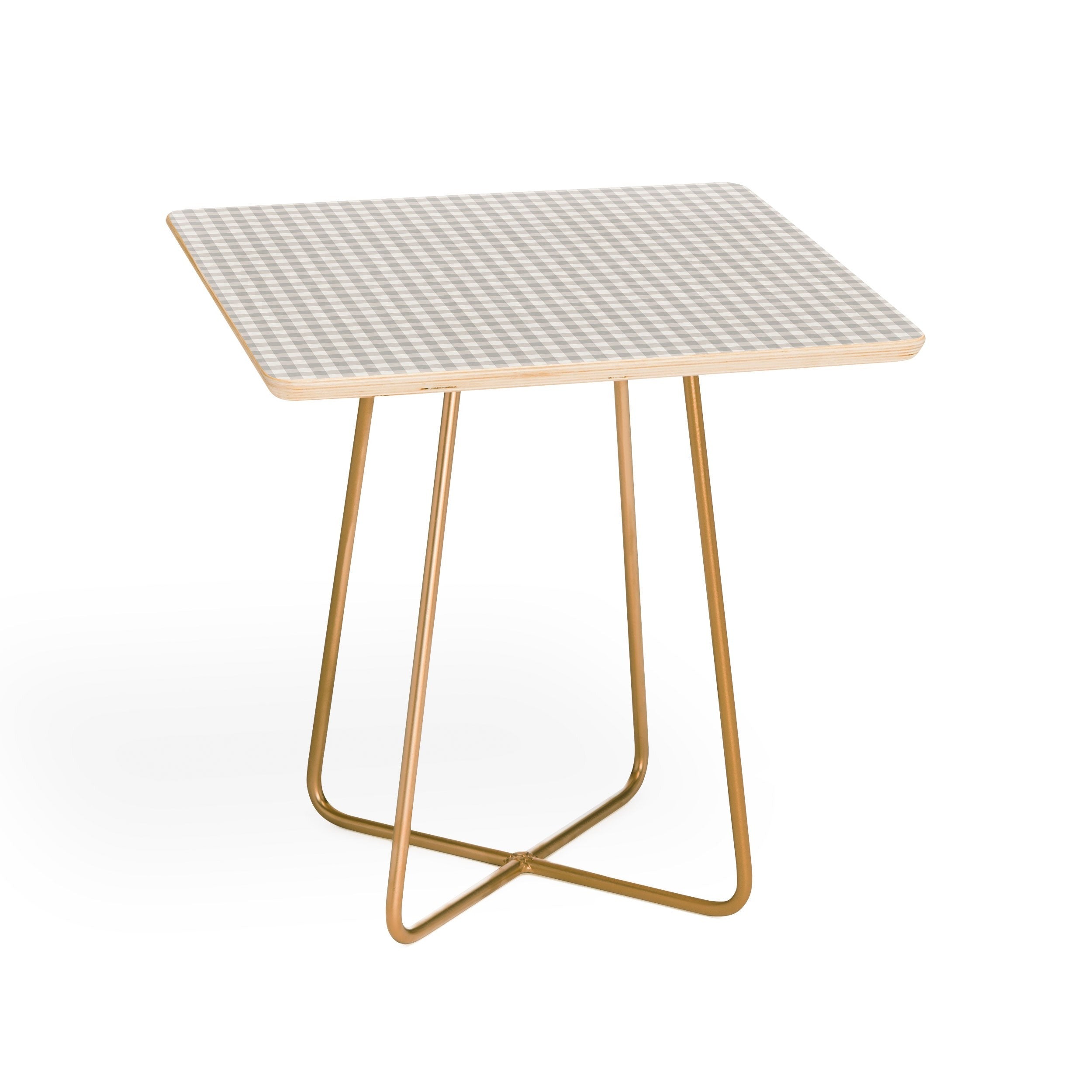 Colour Poems Gingham Plaid Pattern Cloud White Side Table
