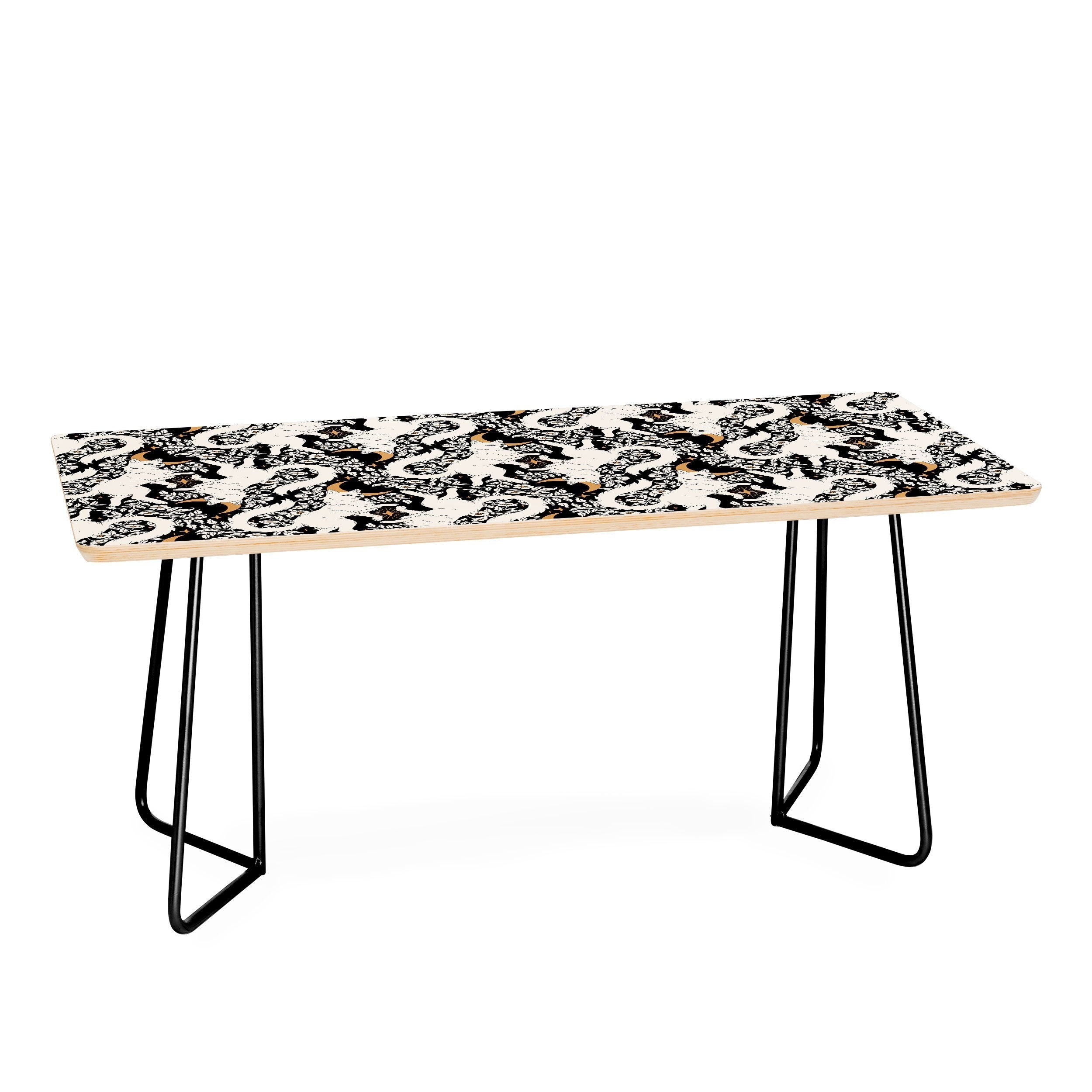 Avenie Celestial Cats Gold Coffee Table