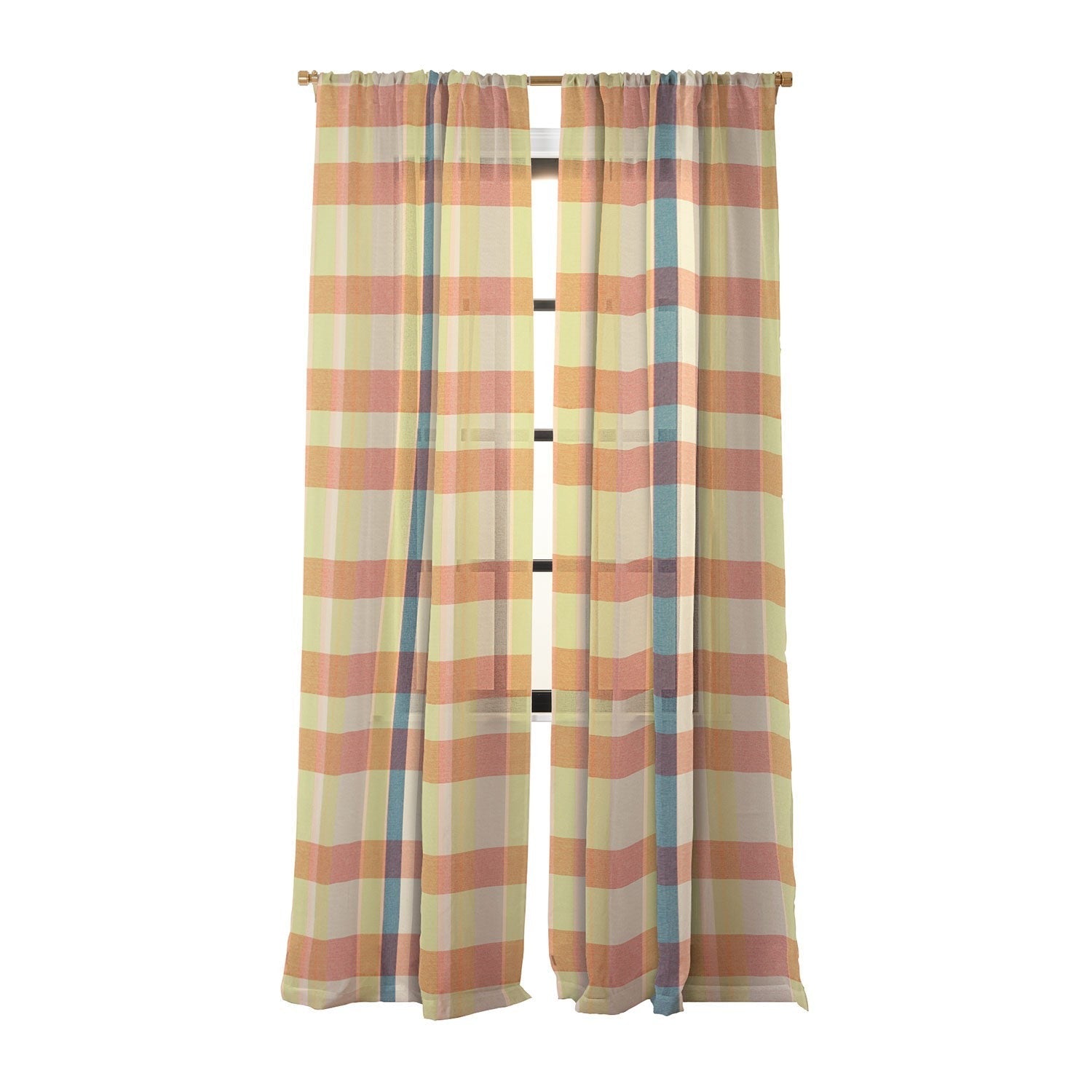 Marta Barragan Camarasa Retro Picnic Plaid Warm Tones Sheer Non Repeat