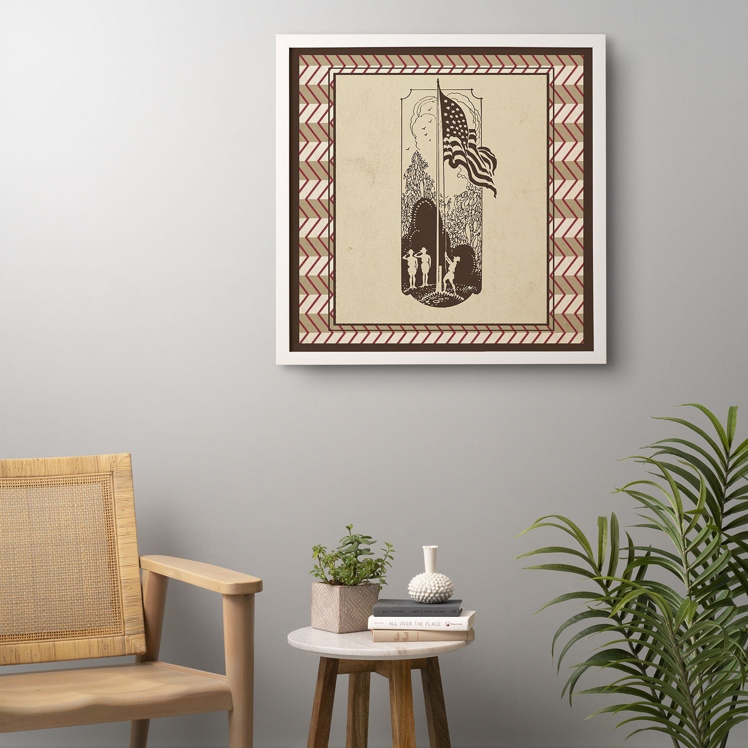 DENY Designs Flag Raisers Striped Square Framed Wall Art