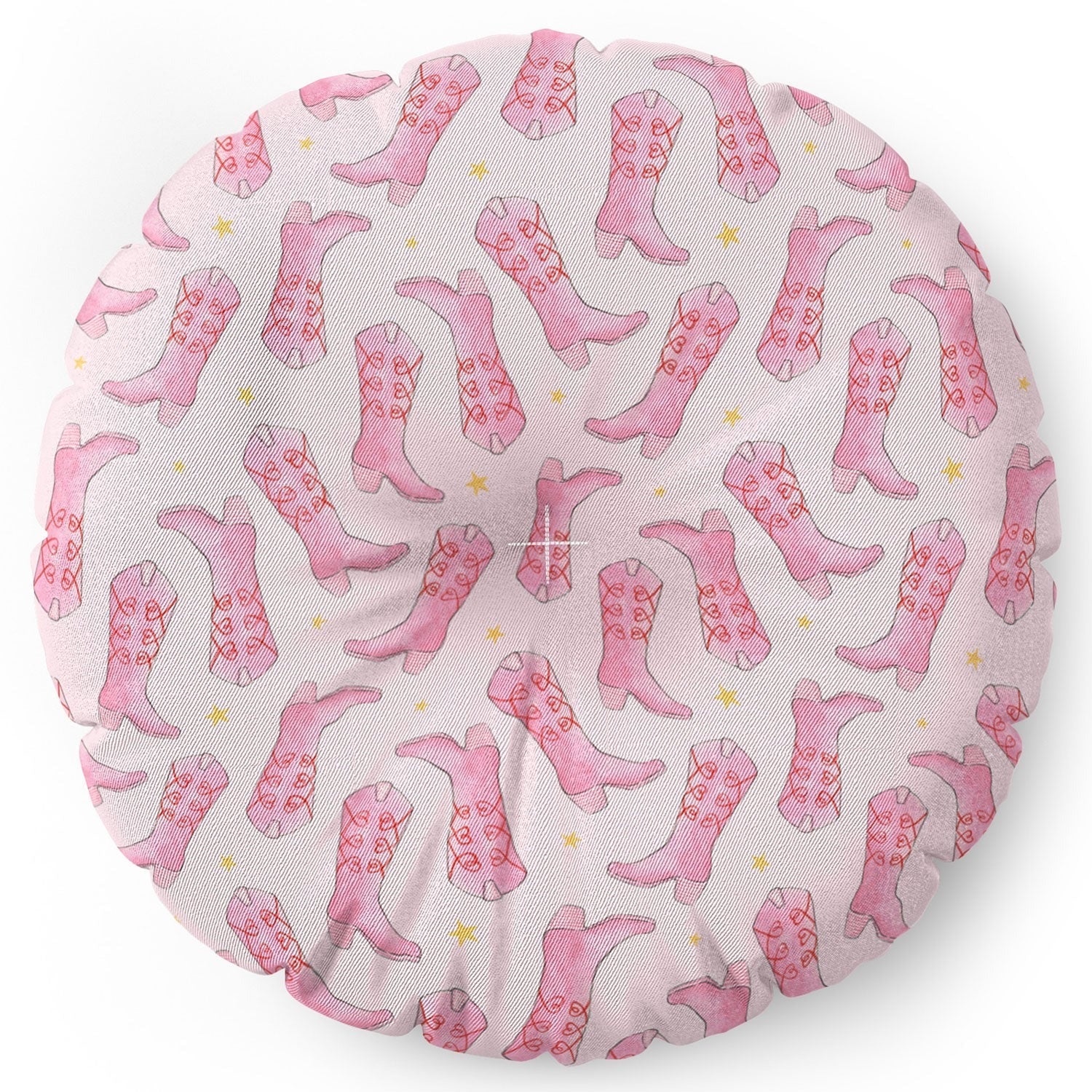 Love_Ryming Stars and Boots Floor Pillow Round