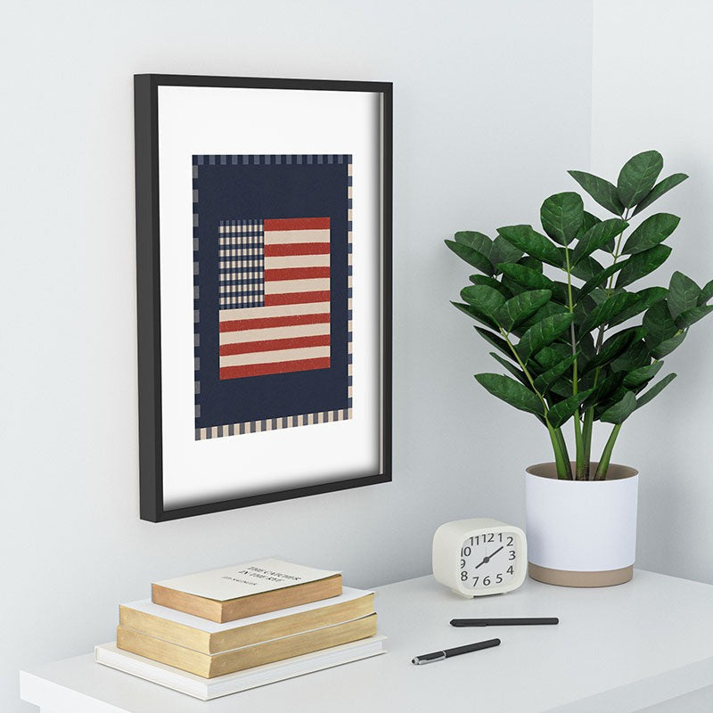 DENY Designs Gingham Flag Recessed Framing Rectangle