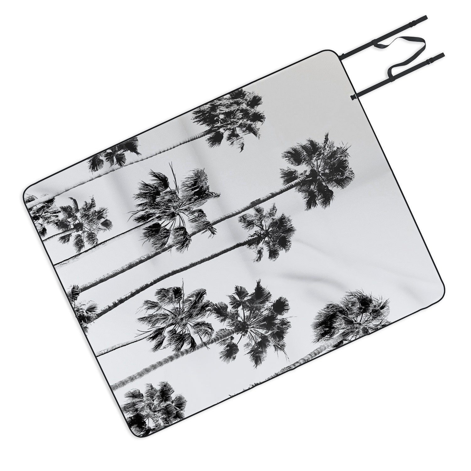 Gal Design Black And White Palms Picnic Blanket