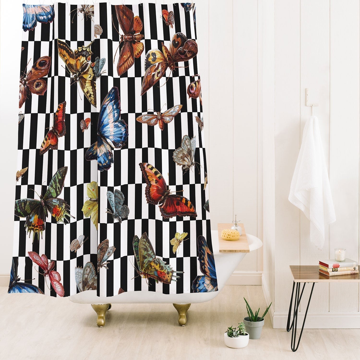 kikasworkshop Butterfly Ballet Shower Curtain