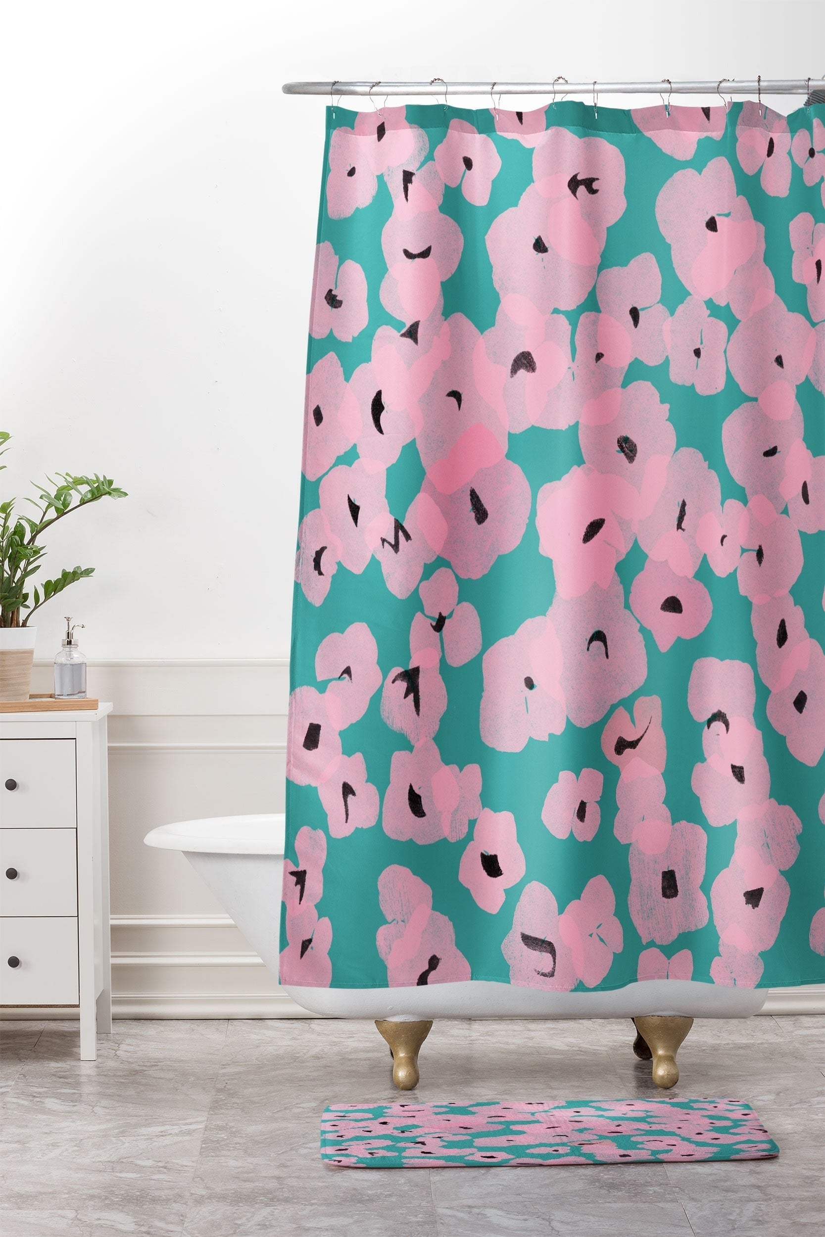 Garima Dhawan hydrangea 14 Memory Foam Bath Mat