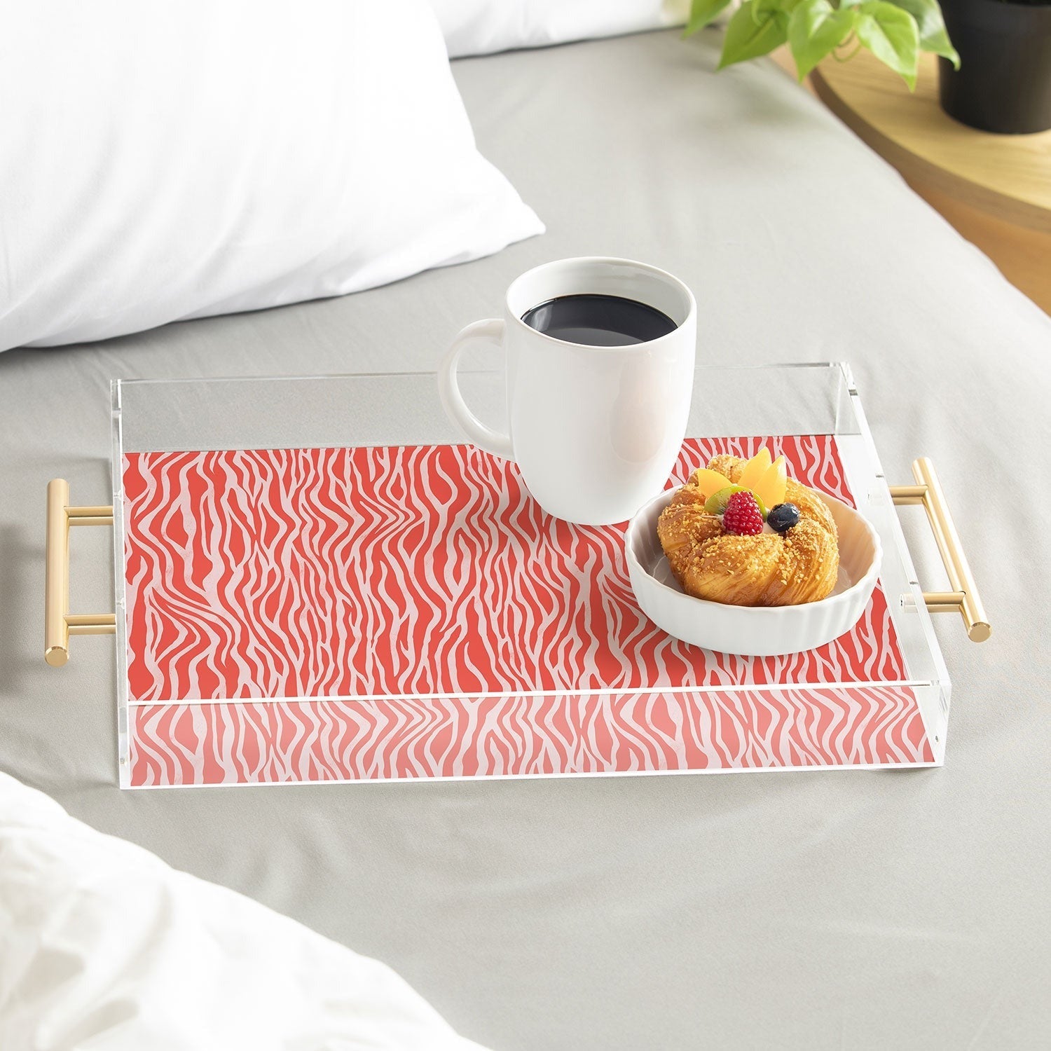 Avenie BR Red Zebra Stripe Acrylic Tray