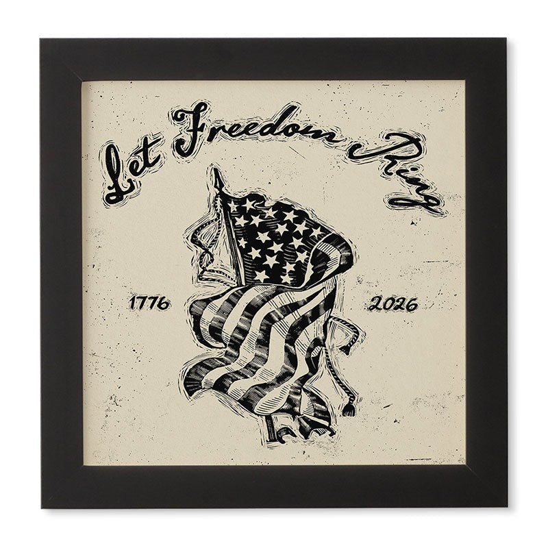 DENY Designs Let Freedom Ring Block Framed Wall Art