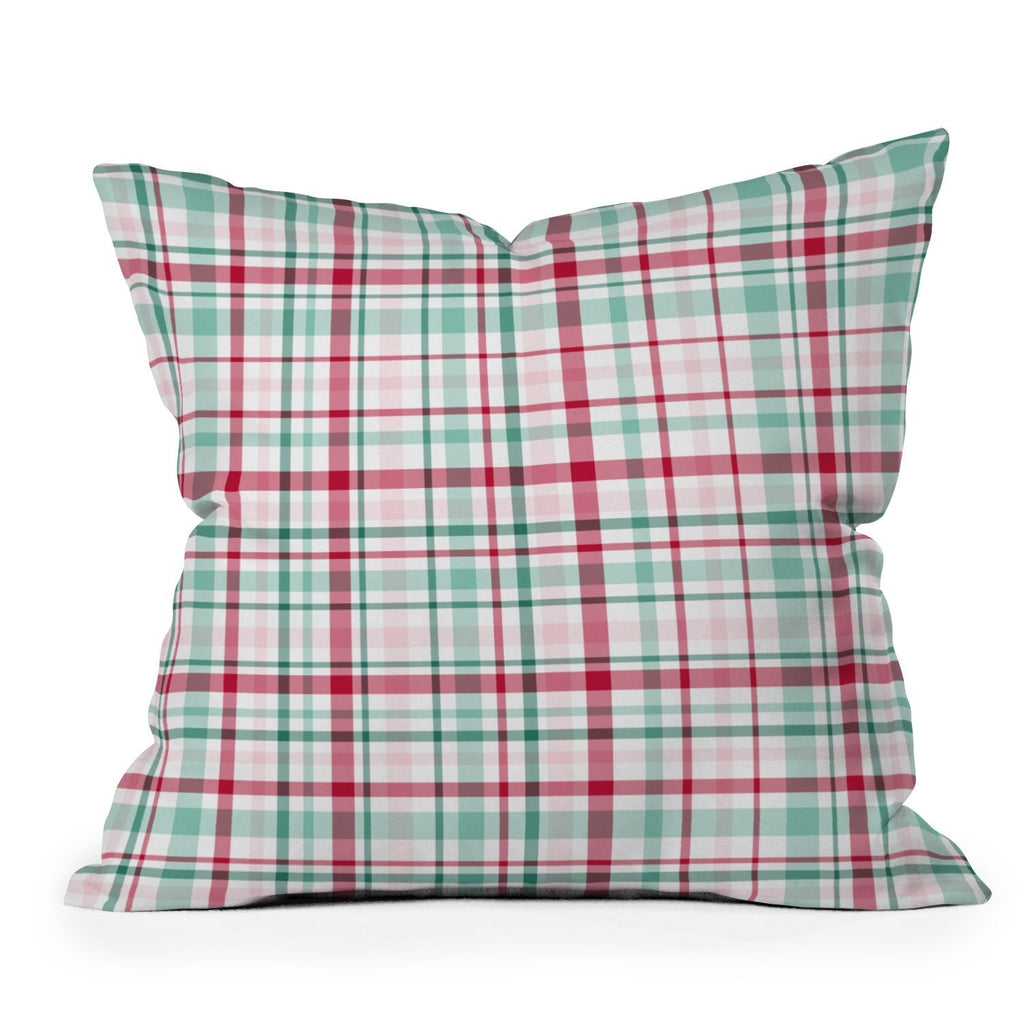Lisa Argyropoulos Merry Vintage Plaid Throw Pillow