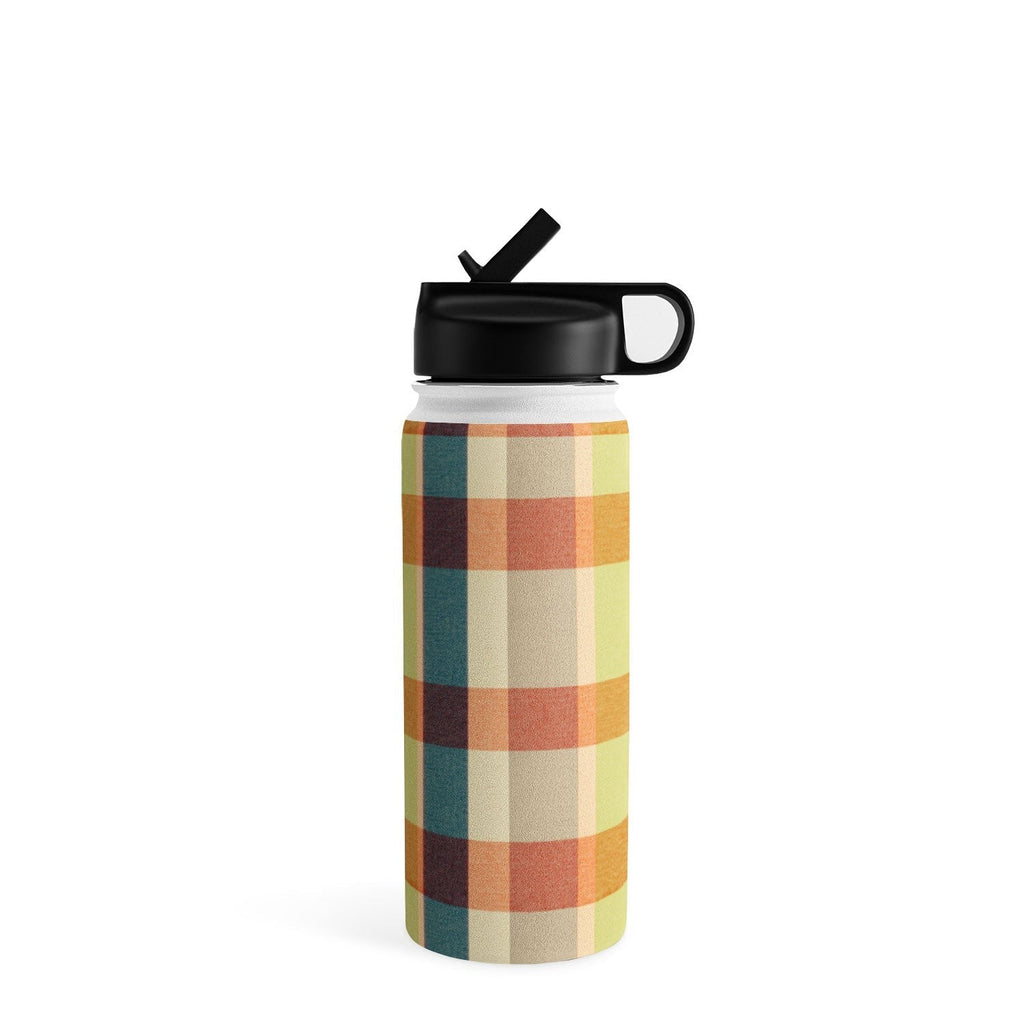 Marta Barragan Camarasa Retro Picnic Plaid Warm Tones Water Bottle