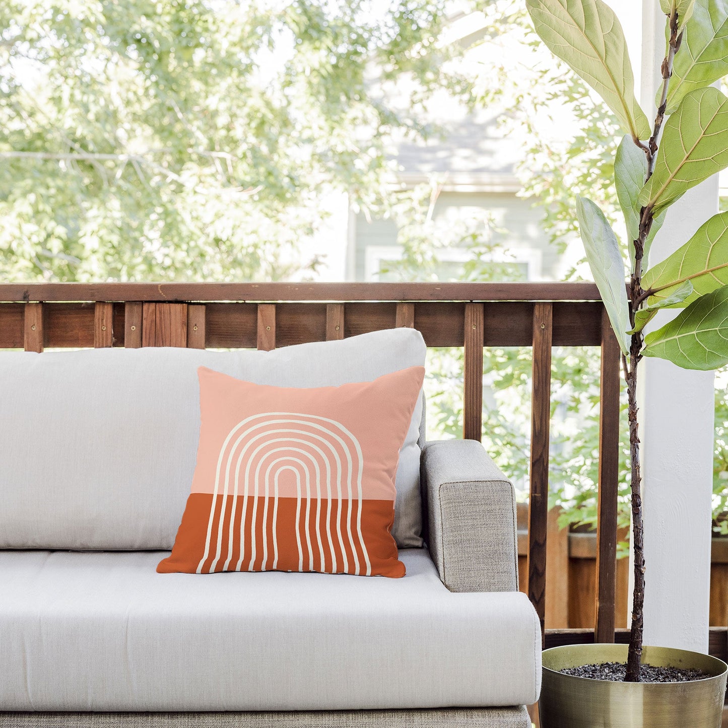 Grace Terracota Pastel Outdoor Throw Pillow
