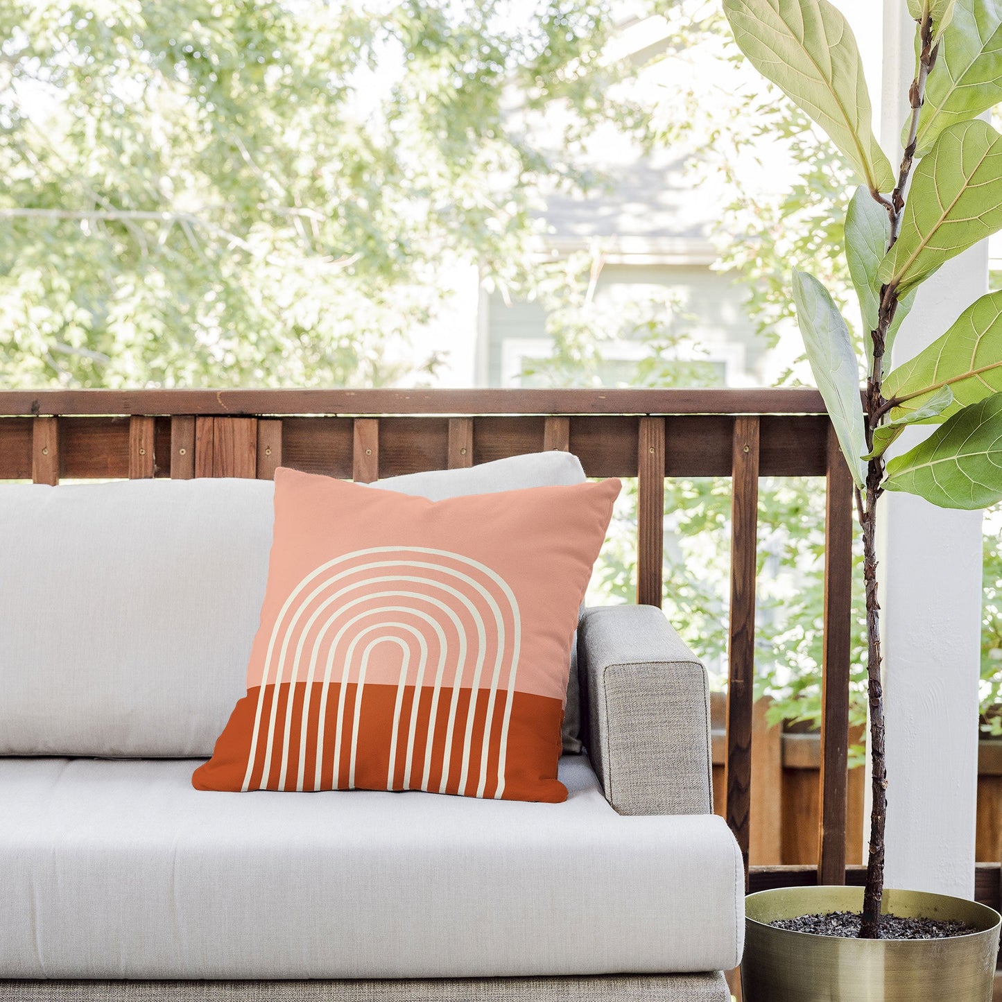 Grace Terracota Pastel Outdoor Throw Pillow