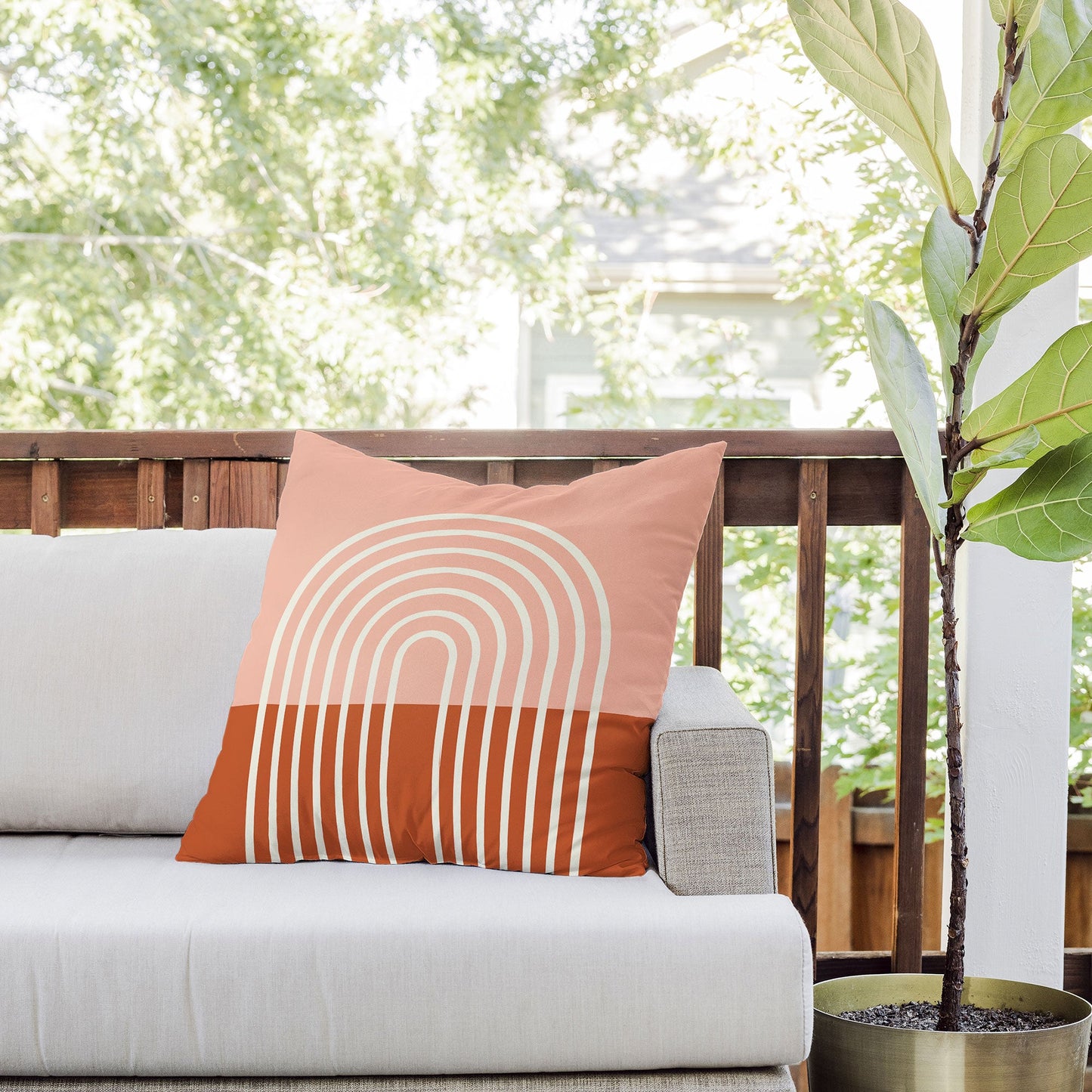 Grace Terracota Pastel Outdoor Throw Pillow