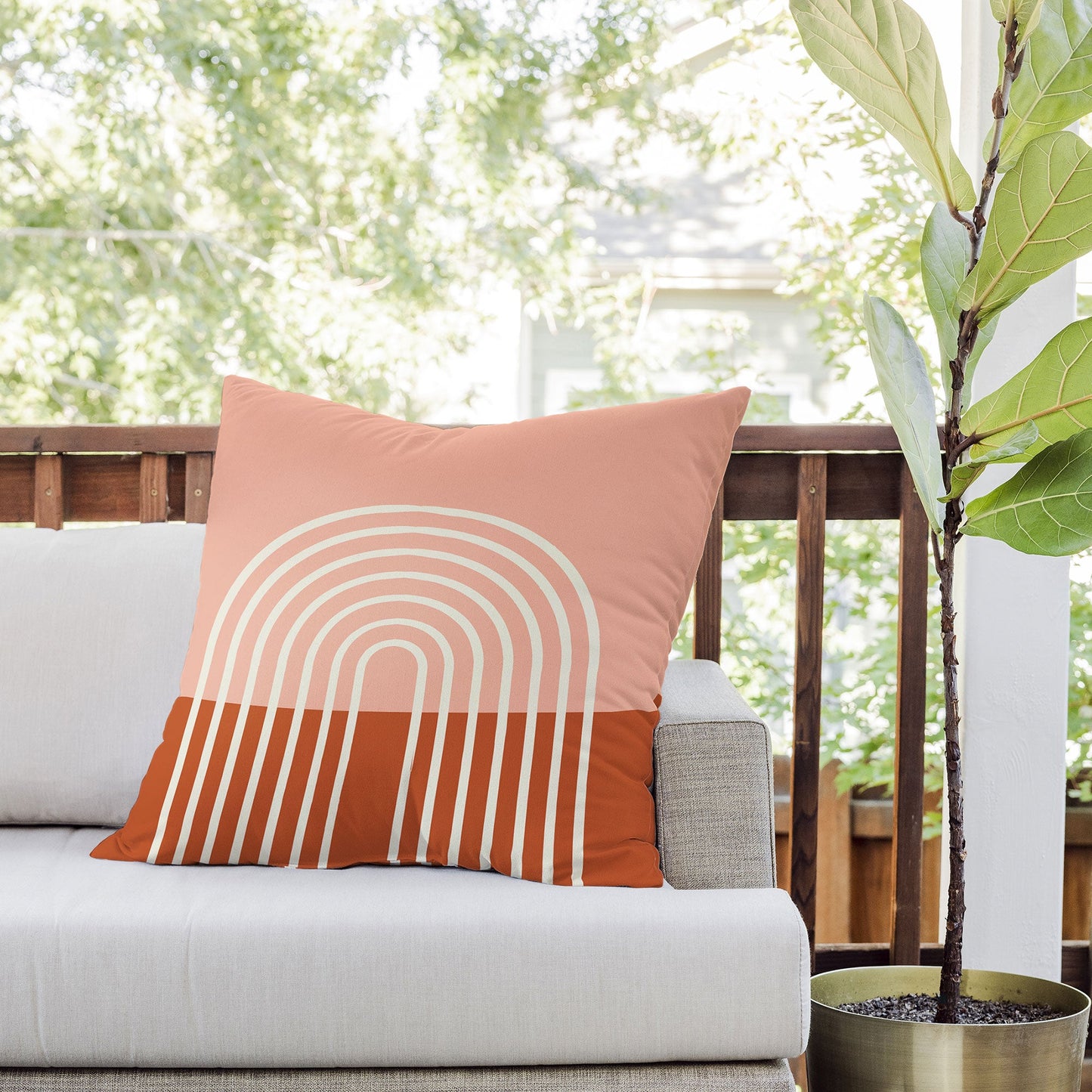 Grace Terracota Pastel Outdoor Throw Pillow