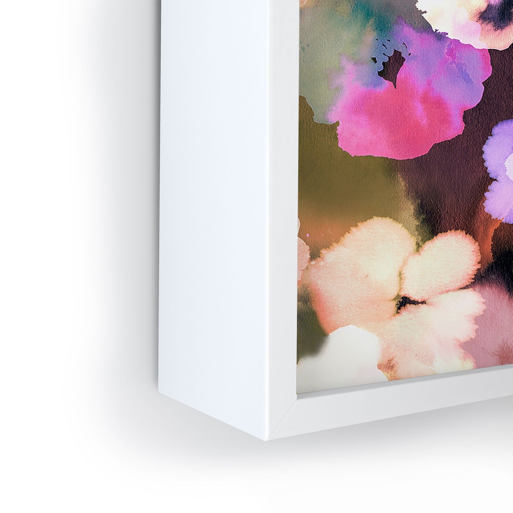Ninola Design Botanic Retreat Ombre Abstract Watercolor Flowers Pink gold Framed Mini Art Print