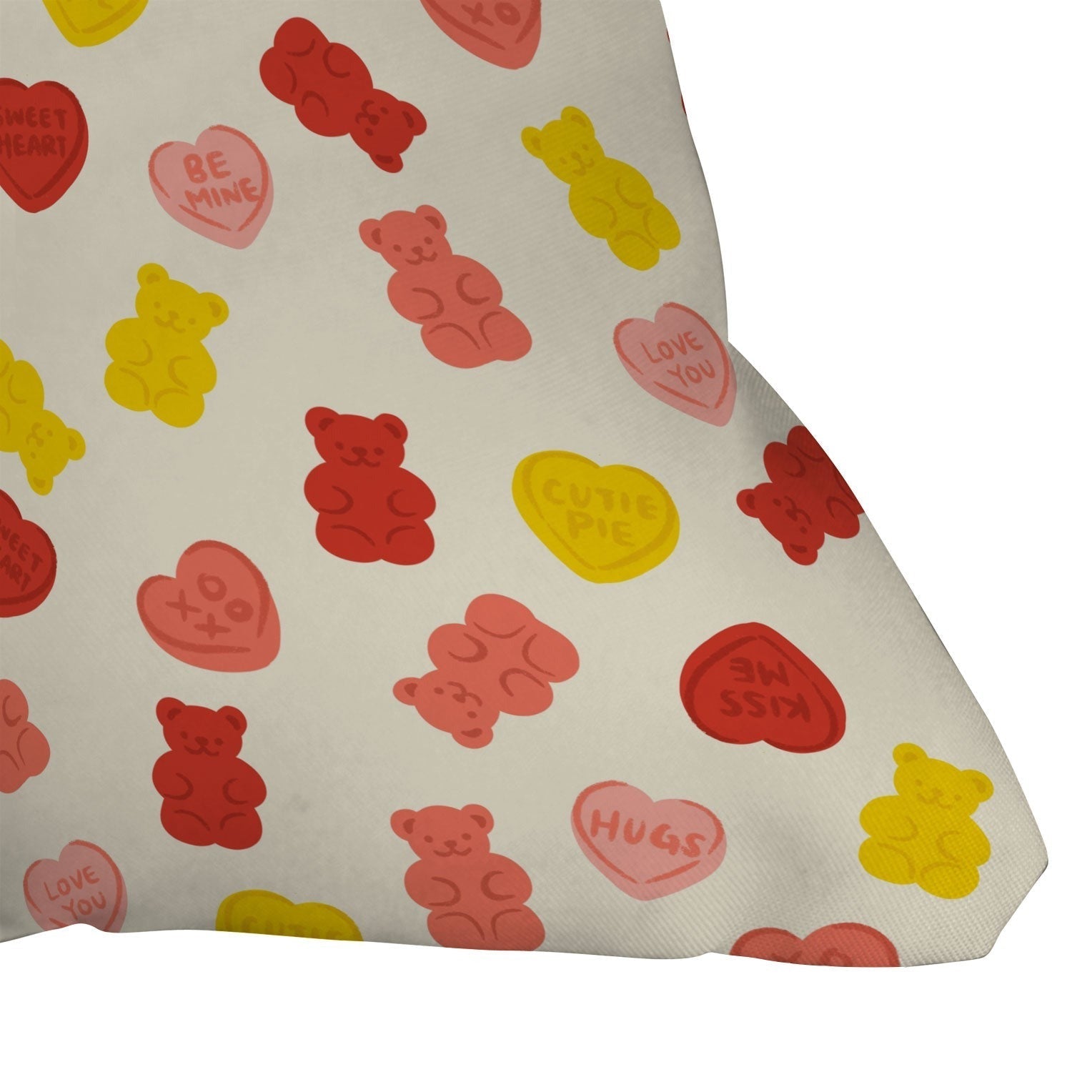 Design by Spark Gummy Bears and Candy Hearts Valentines Outdoor Throw Pillow