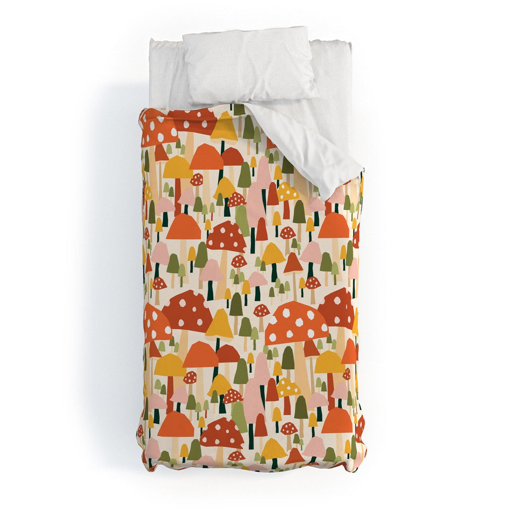 Valeria Frustaci autumnal mushrooms Duvet Cover
