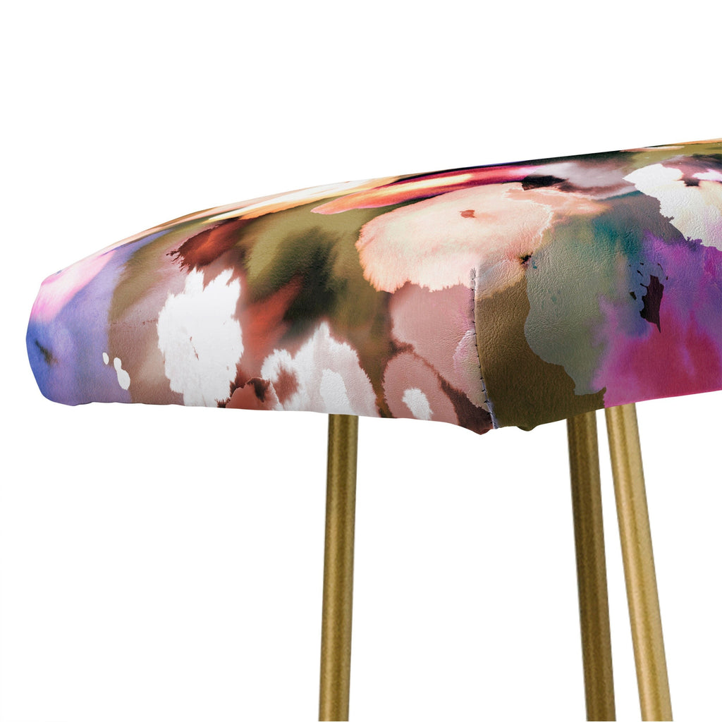 Ninola Design Botanic Retreat Ombre Abstract Watercolor Flowers Pink gold Bench