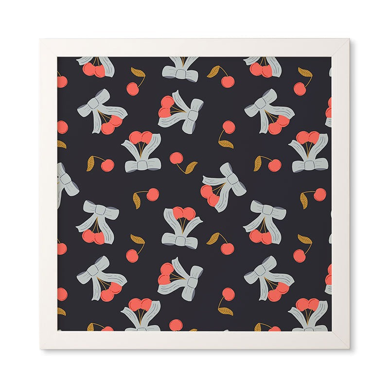 Jennifer Labre Cherries and Bows Framed Wall Art