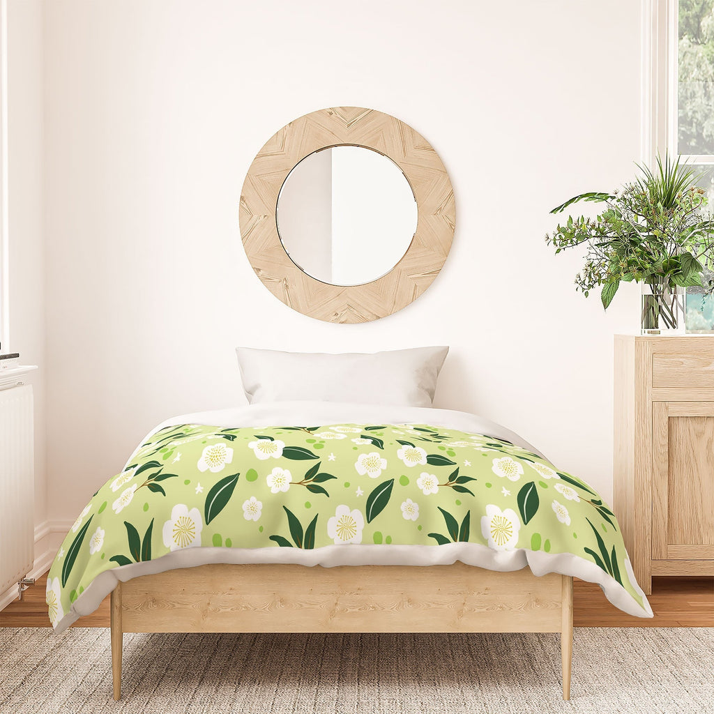 Design by Spark Matcha Tea Florals Duvet Cover