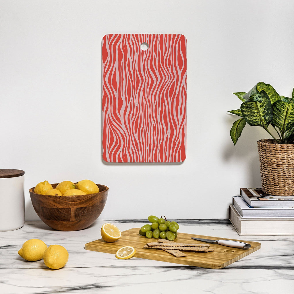 Avenie BR Red Zebra Stripe Cutting Board Rectangle