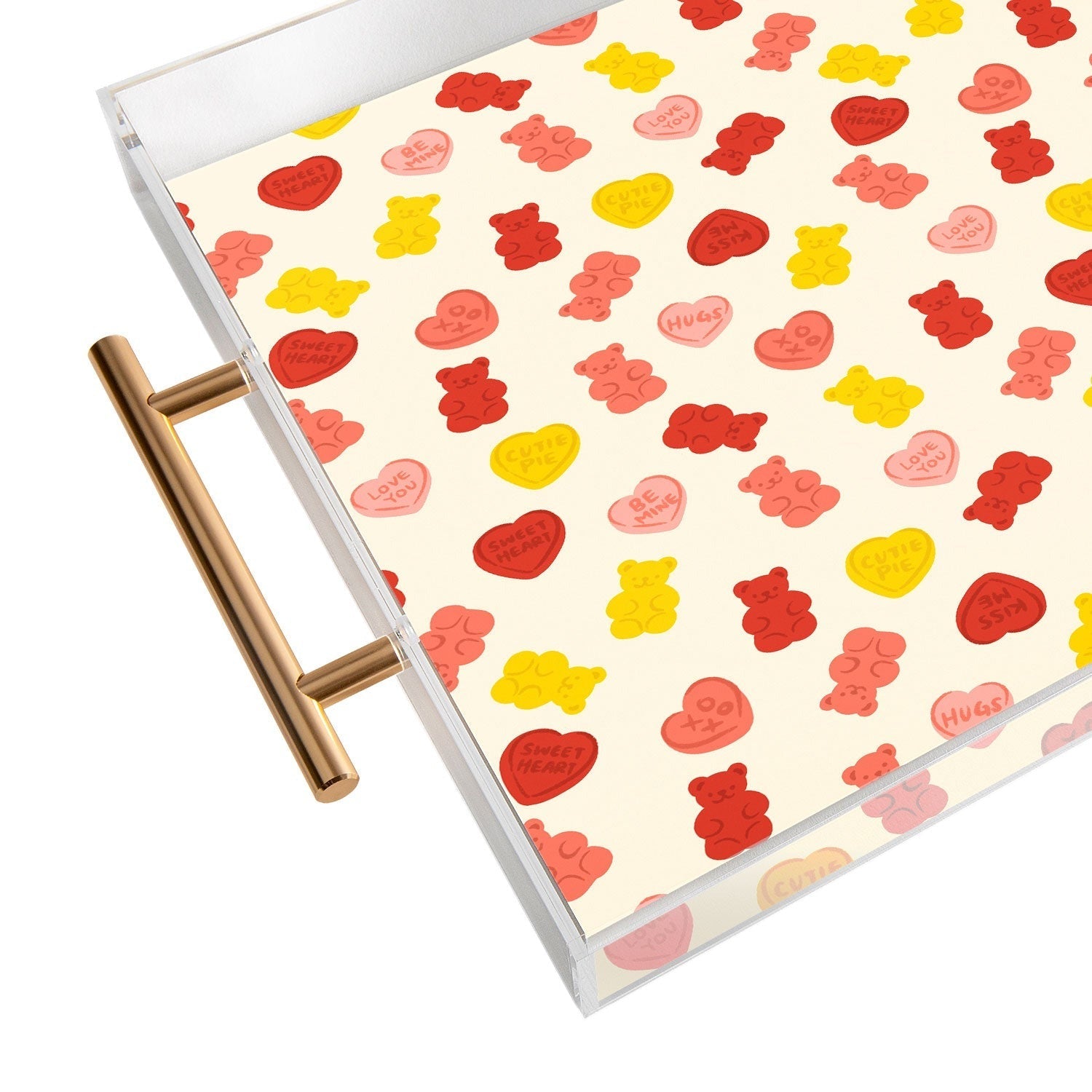Design by Spark Gummy Bears and Candy Hearts Valentines Acrylic Tray