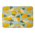 Jessica Molina Lemon Pattern on Sky Blue Memory Foam Bath Mat