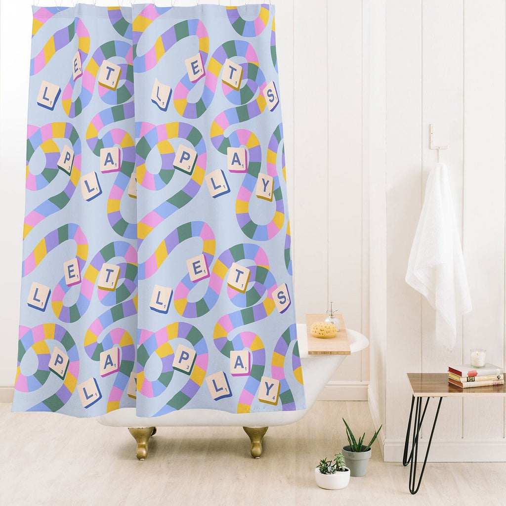 Design by Spark Scrabble Board Game Night Shower Curtain