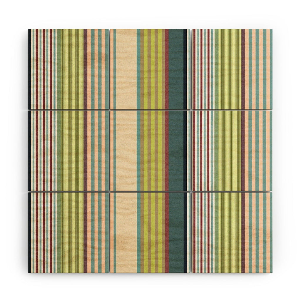 Marta Barragan Camarasa Colorful Stripe Delight Wood Wall Mural