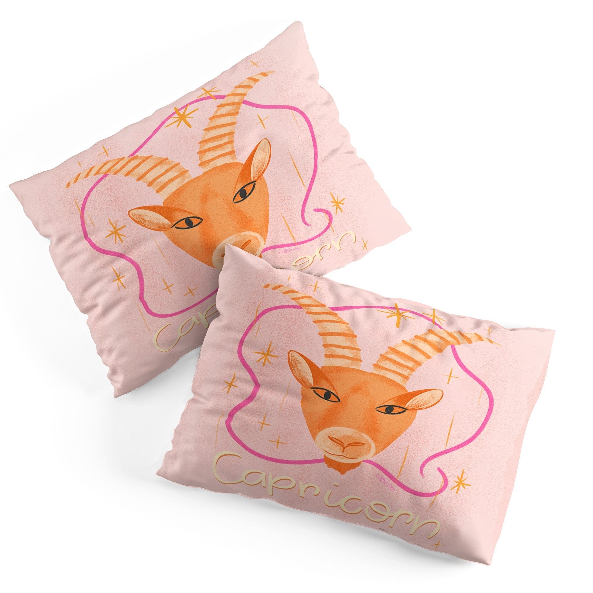 Little Om Zodiac Sign Capricorn Pillow Shams
