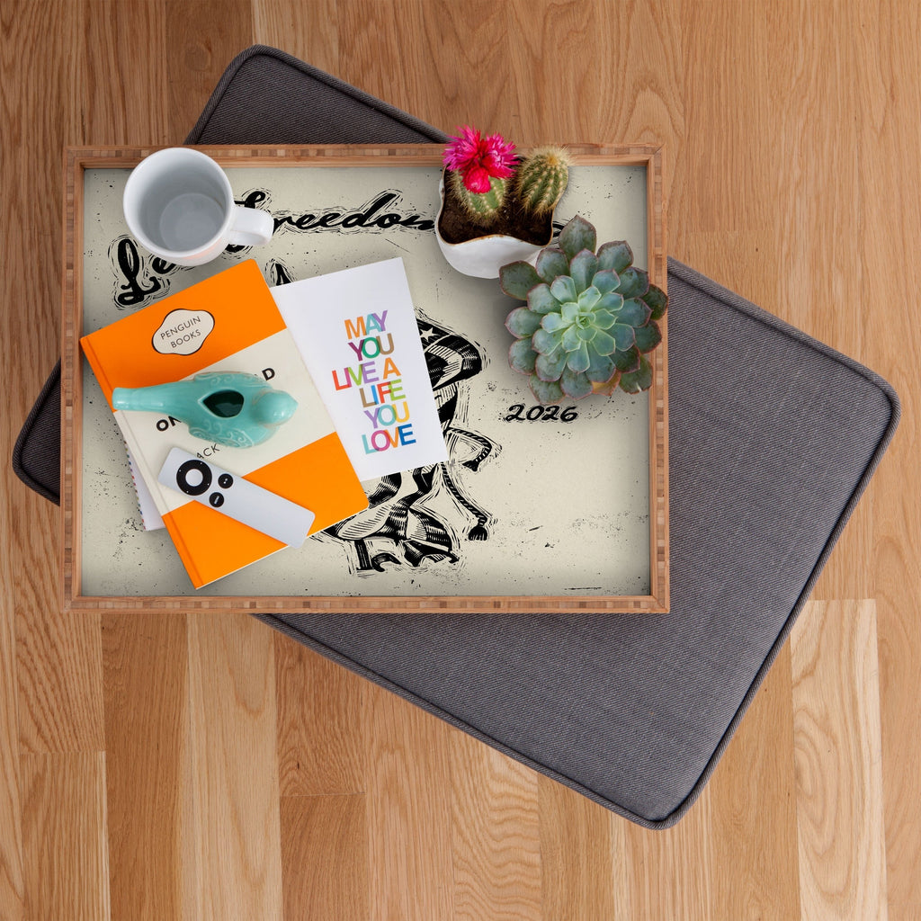DENY Designs Let Freedom Ring Block Rectangular Tray