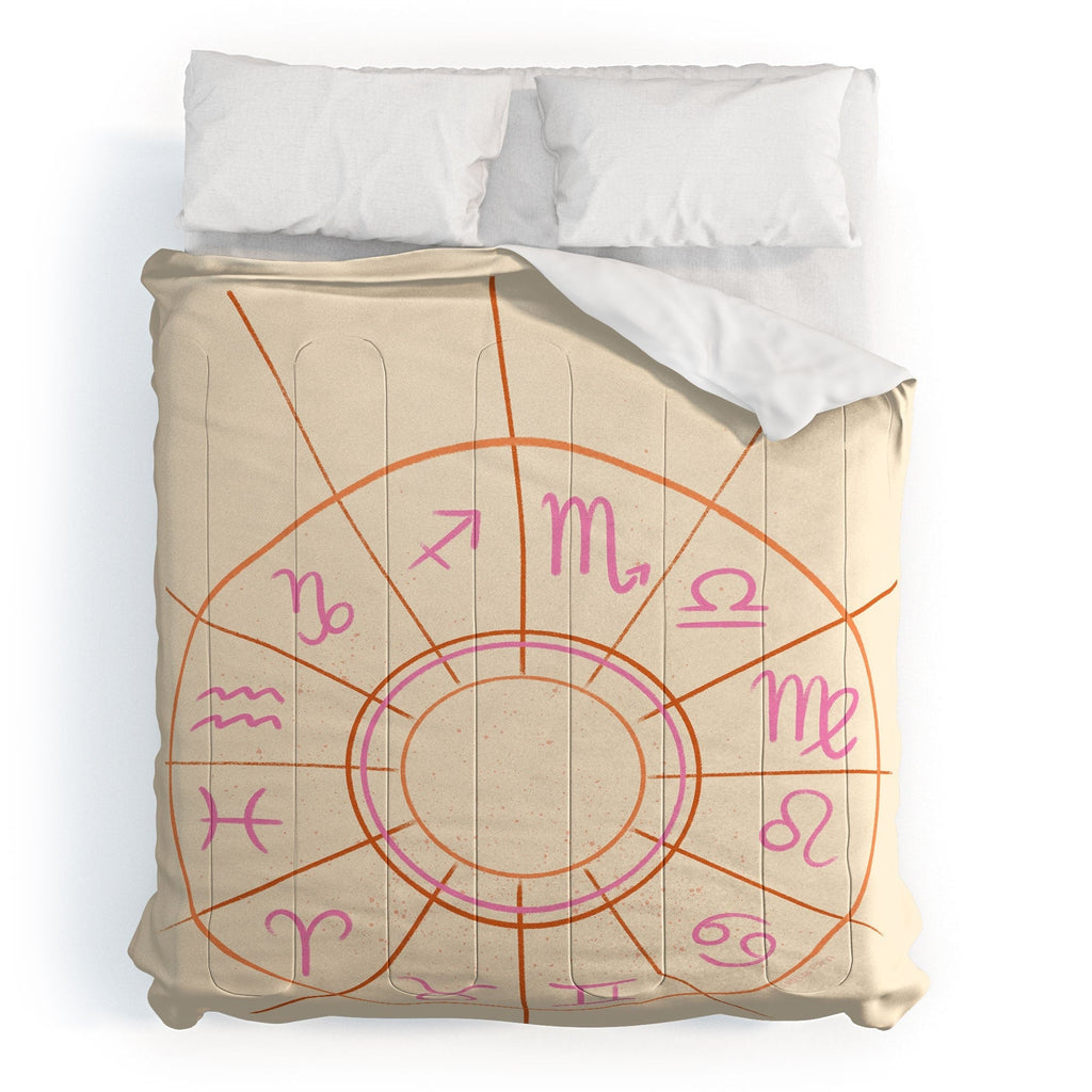 Little Om Zodiac Signs cream Comforter