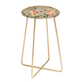 Ninola Design Botanic Retreat Painterly Tropical Flowers Sage Green Counter Stool