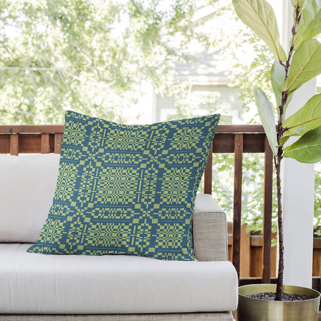Marta Barragan Camarasa Nostalgic Grid Design Outdoor Throw Pillow