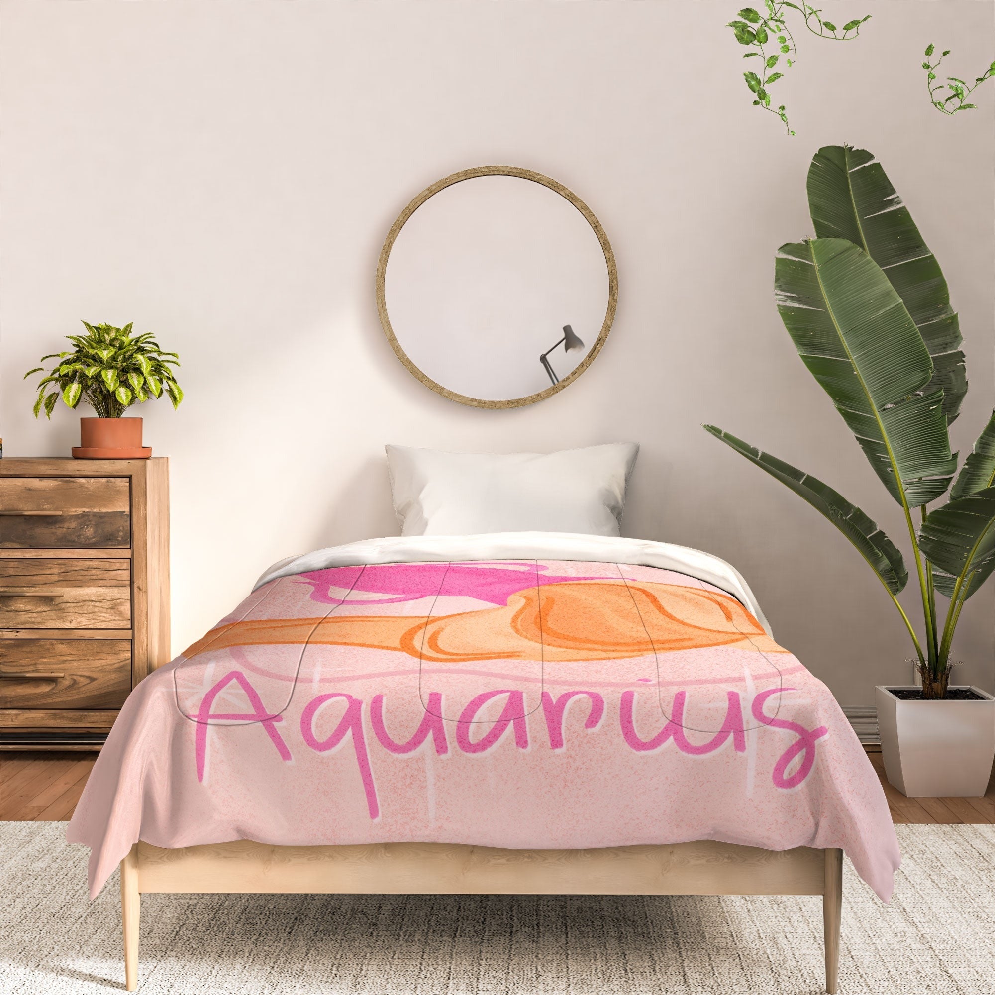 Little Om Zodiac Sign Aquarius Comforter