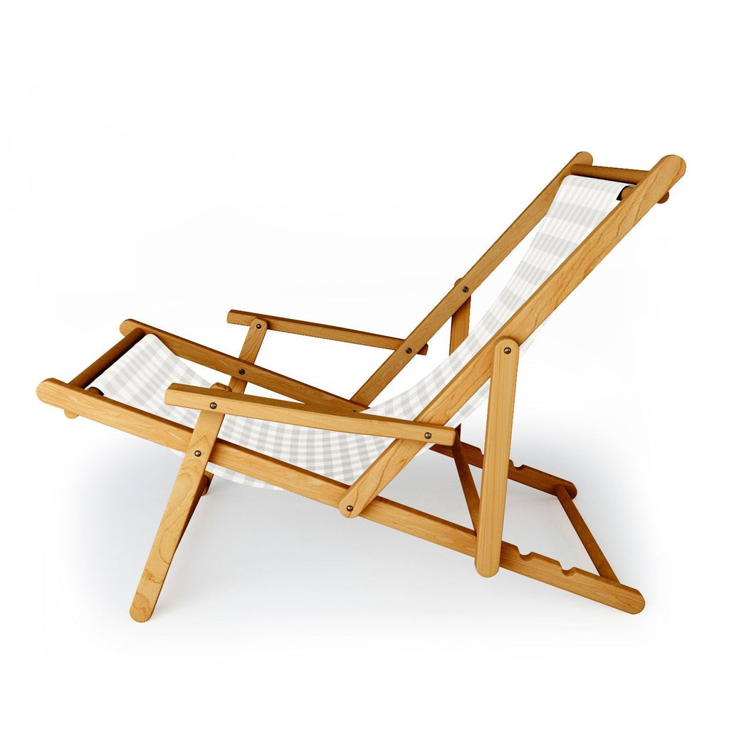 Colour Poems Gingham Plaid Pattern Cloud White Sling Chair
