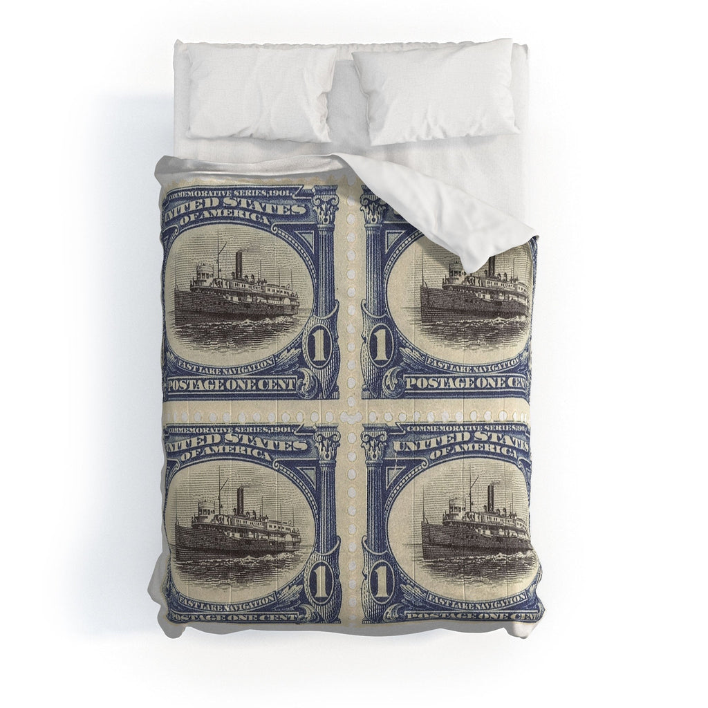 DENY Designs 1901 1c Fast Lake Navigation Stamps Comforter