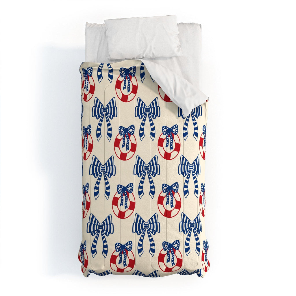 Design by Spark Nautical Christmas Bows Comforter