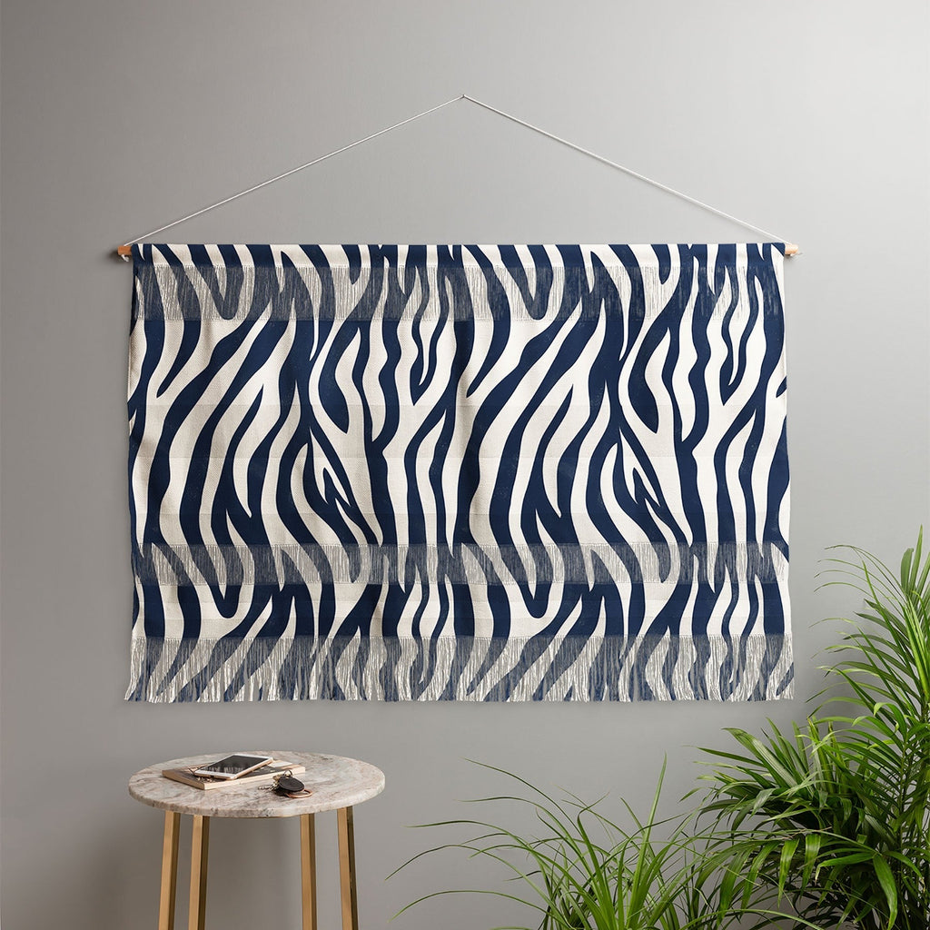 Avenie BR Navy Tiger Stripes Wall Hanging Landscape