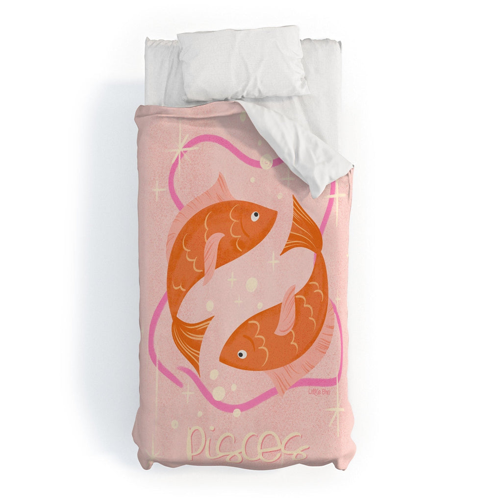 Little Om Zodiac Sign Pisces Duvet Cover