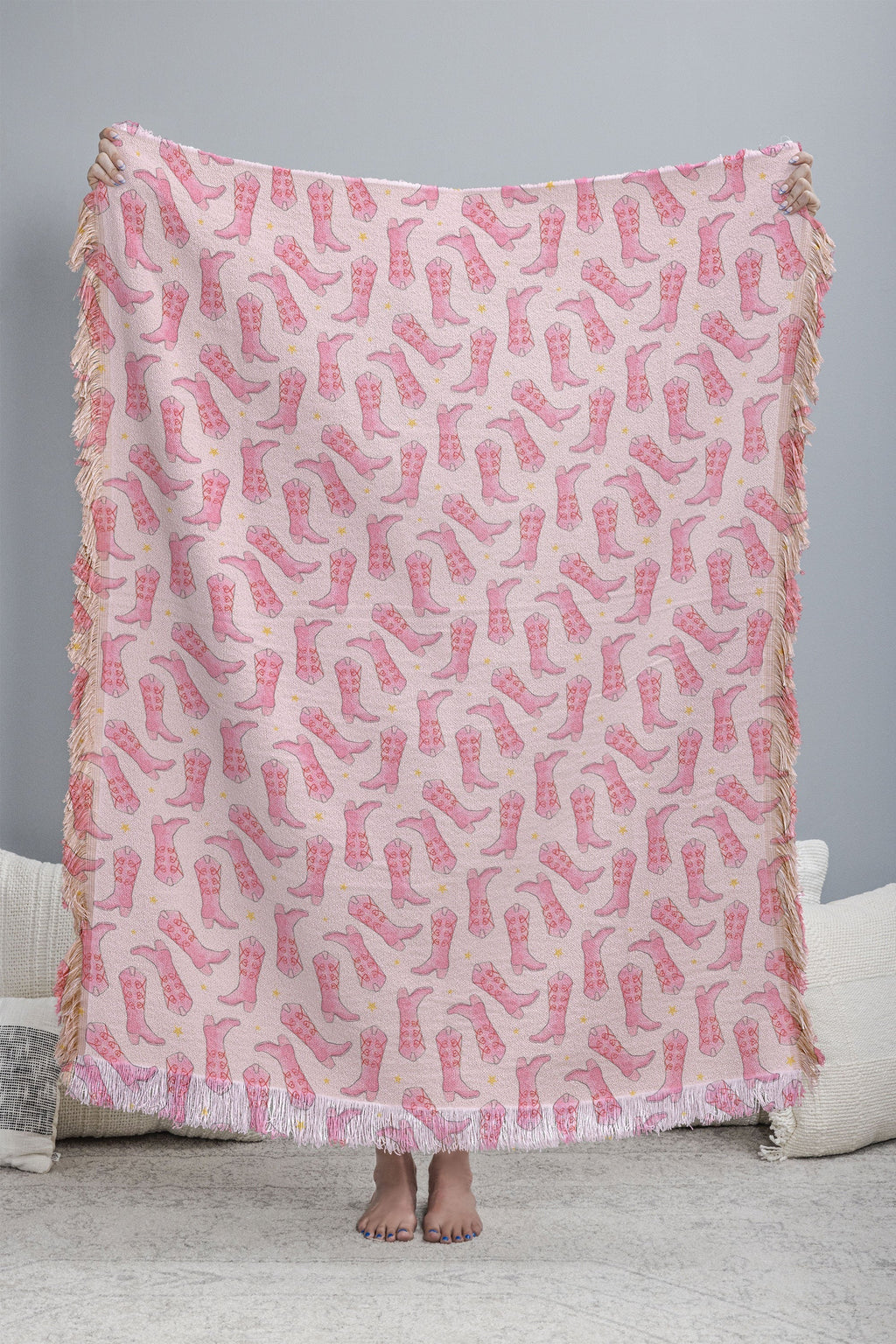 Love_Ryming Stars and Boots Throw Blanket