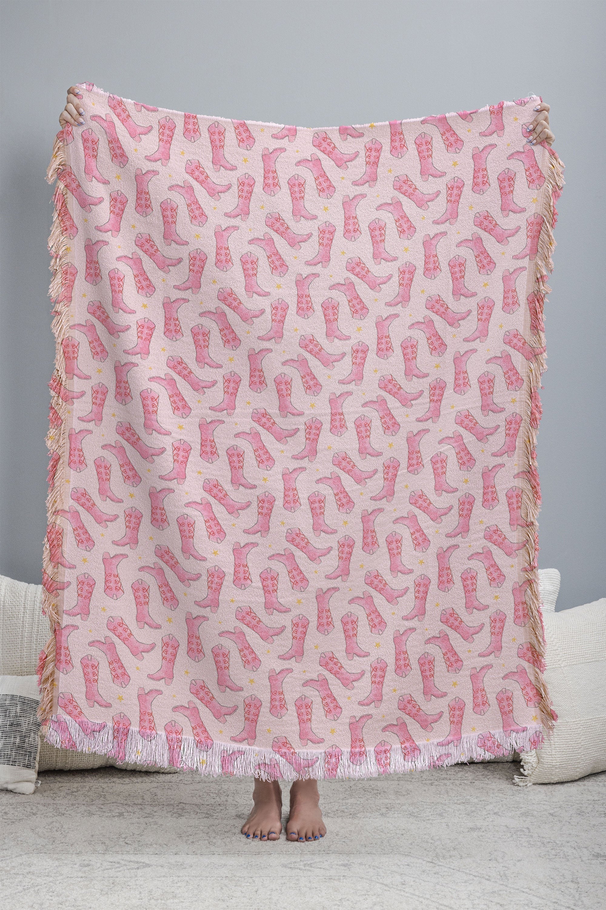 Love_Ryming Stars and Boots Throw Blanket
