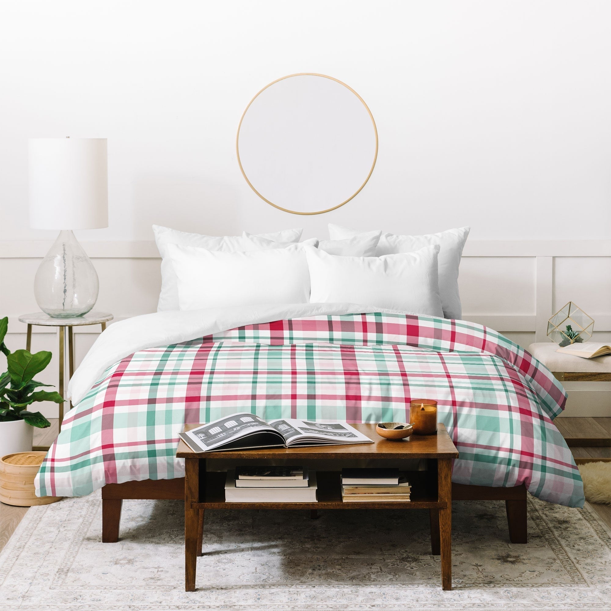 Lisa Argyropoulos Merry Vintage Plaid Duvet Cover