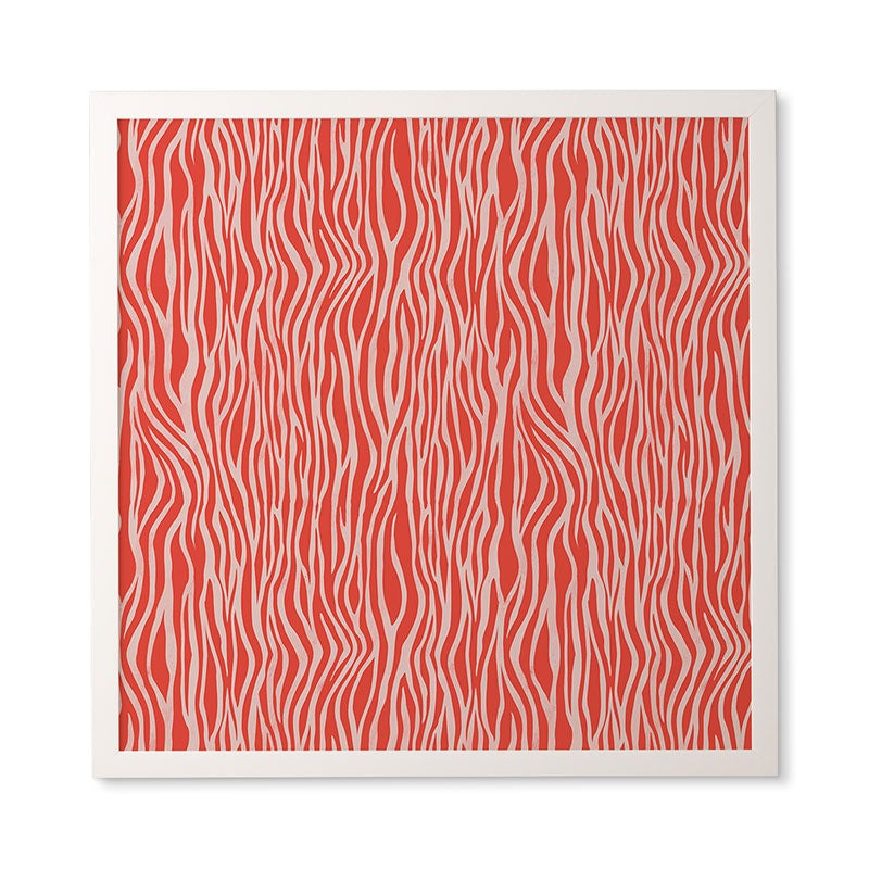 Avenie BR Red Zebra Stripe Framed Wall Art