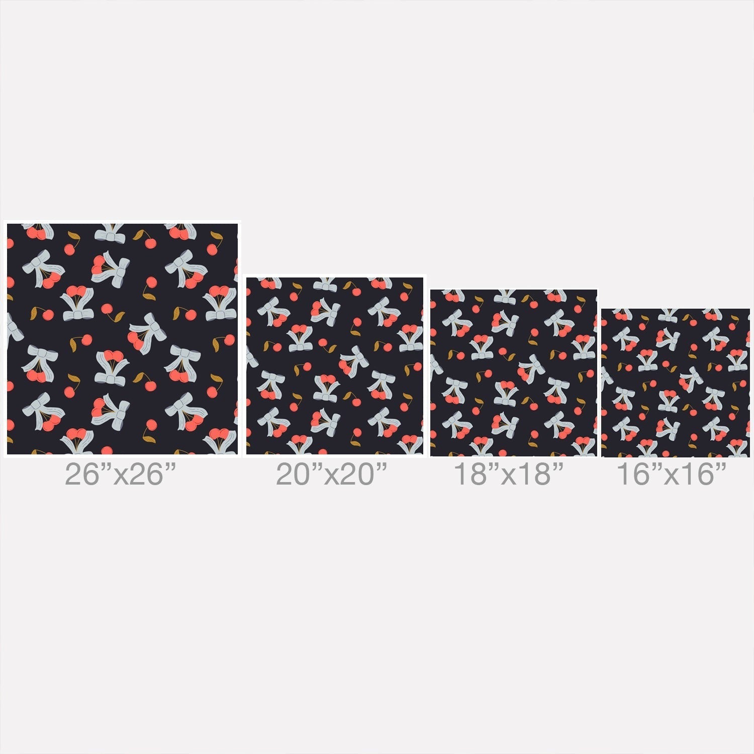 Jennifer Labre Cherries and Bows Outdoor Throw Pillow
